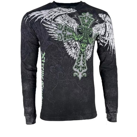Xtreme Couture by Affliction Men's T-Shirt Long View Biker Cross S-5XL - Picture 1 of 8